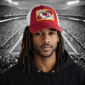 Vtg Kansas City Chiefs NFL Snapback Trucker Style Mesh 6 Panel Baseball Hat